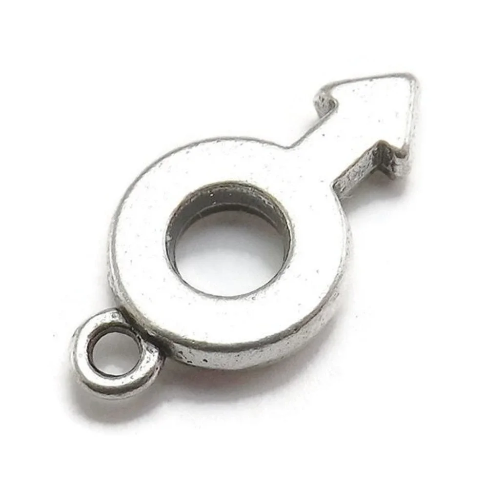 8pcs Male Symbol Charms silver tone metal gender